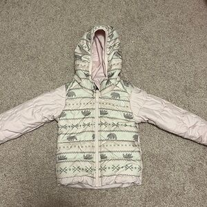 North Face Pink Fair Isle Coat